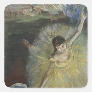 Pegatina Cuadrada Edgar Degas   Fin de un árabe, 1877