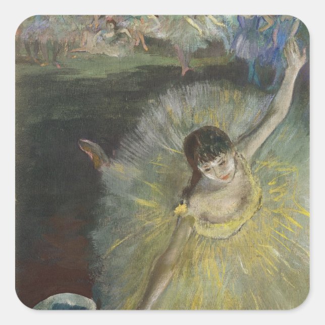 Pegatina Cuadrada Edgar Degas | Fin de un árabe, 1877 (Anverso)