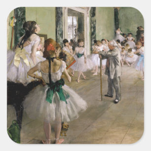 Pegatina Cuadrada Edgar Degas - La Clase de Baile