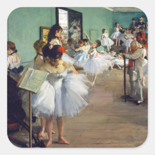 Pegatina Cuadrada Edgar Degas - La Clase de Baile