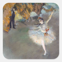 Pegatina Cuadrada Edgar Degas - La estrella / bailarina en el escena