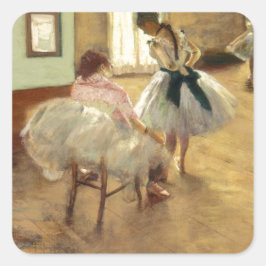 Pegatina Cuadrada Edgar Degas La Lección De Baile