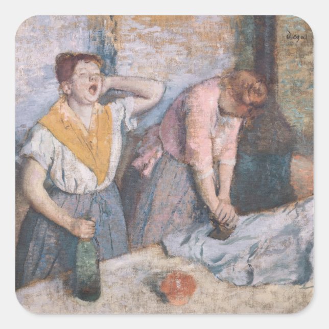 Pegatina Cuadrada Edgar Degas | Los Lundreses, c.1884 (Anverso)