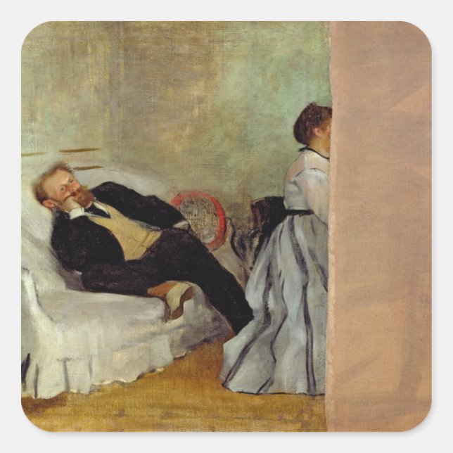 Pegatina Cuadrada Edgar Degas | Monsieur y Madame Edouard Manet (Anverso)