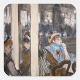 Pegatina Cuadrada Edgar Degas - Mujeres en una terraza cafetería por