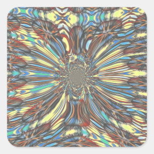 Pegatina Cuadrada Edgy African Urban Pop Art Resumen Diseño Óptico