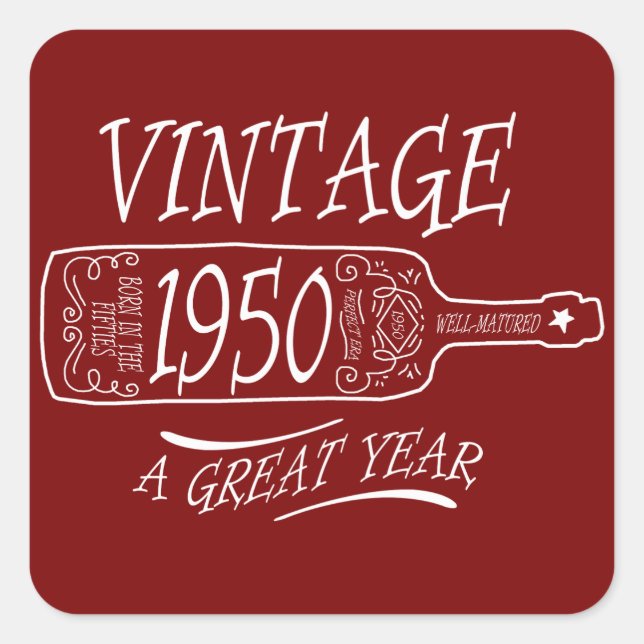 Pegatina Cuadrada Edición de 1950 Un Gran Año (Anverso)