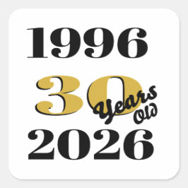 Pegatina Cuadrada Edición de 1996 Cumpleaños 30 Aniversario  