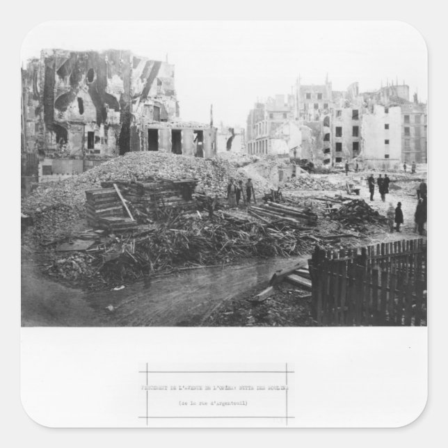 Pegatina Cuadrada Edificio de la Avenida de la Ópera (Anverso)