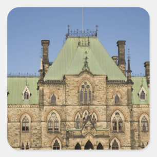 Pegatina Cuadrada Edificio del Parlamento en Ottawa, Ontario, Canad