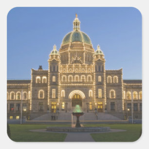 Pegatina Cuadrada Edificio legislativo del Canadá, Columbia Britán