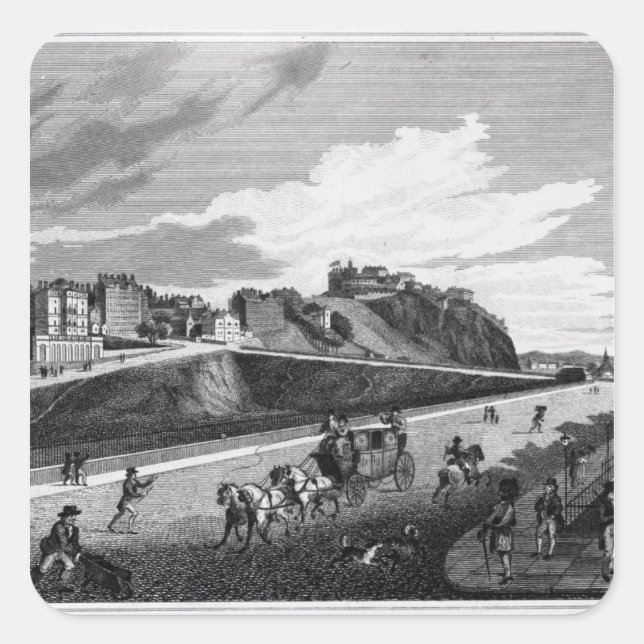 Pegatina Cuadrada Edimburgo (Anverso)