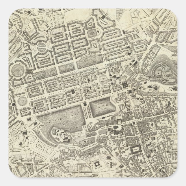 Pegatina Cuadrada Edimburgo, Escocia (Anverso)