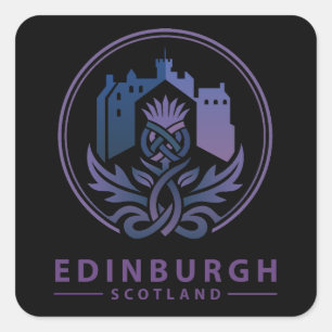 Pegatina Cuadrada Edimburgo Escocia Reino Unido