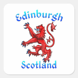 Pegatina Cuadrada Edimburgo León de Escocia Rampant Bandera escocesa