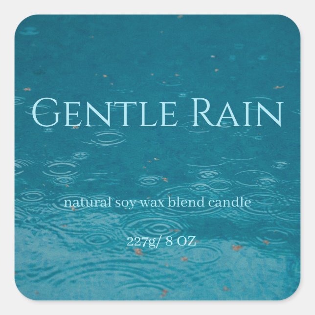 Pegatina Cuadrada Editable Gentle Rain Product (Anverso)