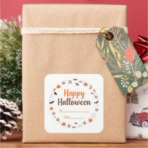 Editable Happy Halloween Gift Sticker