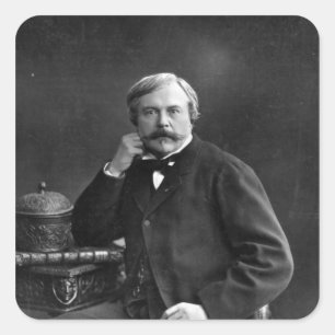Pegatina Cuadrada Edmond de Goncourt