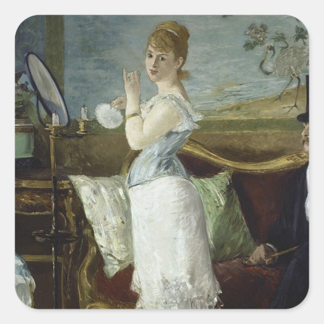 Pegatina Cuadrada Édouard Manet, Nana, 1877 (Anverso)