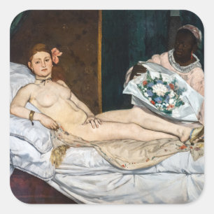 Pegatina Cuadrada Edouard Manet - Olympia