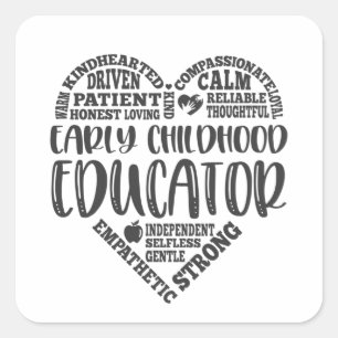 Pegatina Cuadrada Educador en la primera infancia, profesor