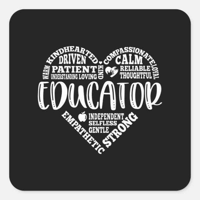 Pegatina Cuadrada Educador Valoración del profesor arte en el subter (Anverso)