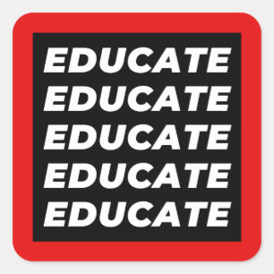 Pegatina Cuadrada Educar