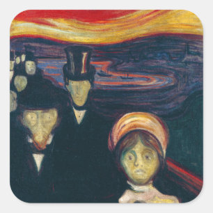 Pegatina Cuadrada Edvard Munch - Ansiedad