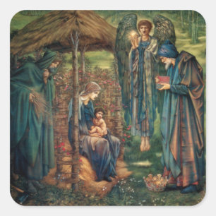 Pegatina Cuadrada Edward Burne-Jones: Estrella de Belén