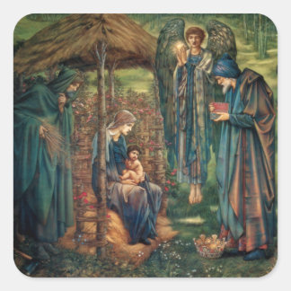 Pegatina Cuadrada Edward Burne-Jones: La estrella de Belén