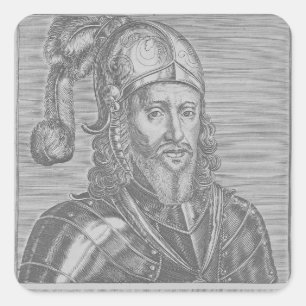 Pegatina Cuadrada Edward, el Príncipe Negro
