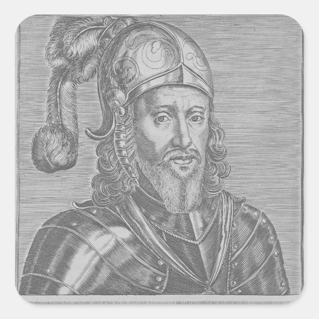 Pegatina Cuadrada Edward, el Príncipe Negro (Anverso)