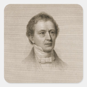 Pegatina Cuadrada Edward Everett, grabado por Juan Cheney (1801-85)