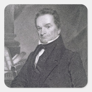 Pegatina Cuadrada Edward Livingston, grabado por Edward Wellmore (fl