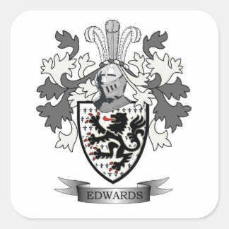 Pegatina Cuadrada Edwards Family Crest Coat of Arms