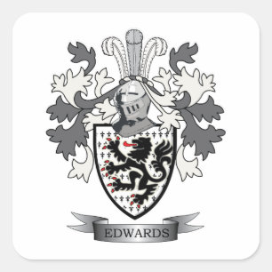 Pegatina Cuadrada Edwards Family Crest Coat of Arms