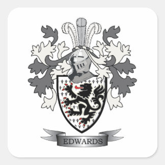 Pegatina Cuadrada Edwards Family Crest Coat of Arms