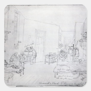 Pegatina Cuadrada Edward's Ward, St. Thomas's Hospital, Londres