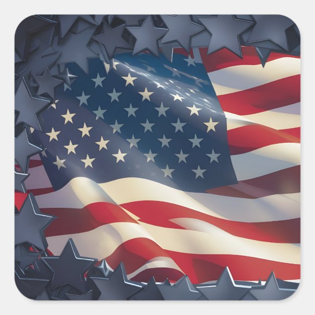 PEGATINA CUADRADA EE.UU. (Anverso)