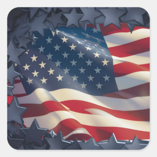 PEGATINA CUADRADA EE.UU.