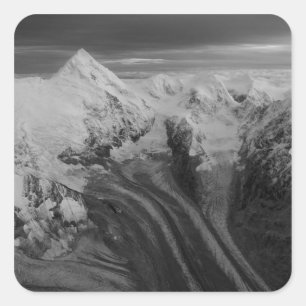 Pegatina Cuadrada EE. UU., Alaska, Parque Nacional Denali, Vista aér