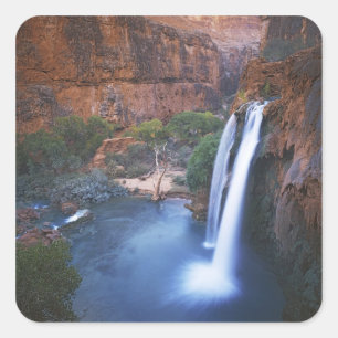 Pegatina Cuadrada EE. UU., Arizona, Gran Cañón, cascadas Havasu