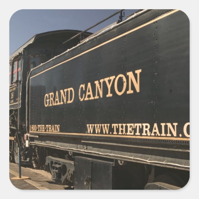 Pegatina Cuadrada EE. UU., Arizona, Williams: Ferrocarril del Gran C (Anverso)