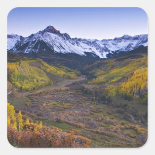 Pegatina Cuadrada EE. UU., Colorado, Montañas Rocosas, San Juan