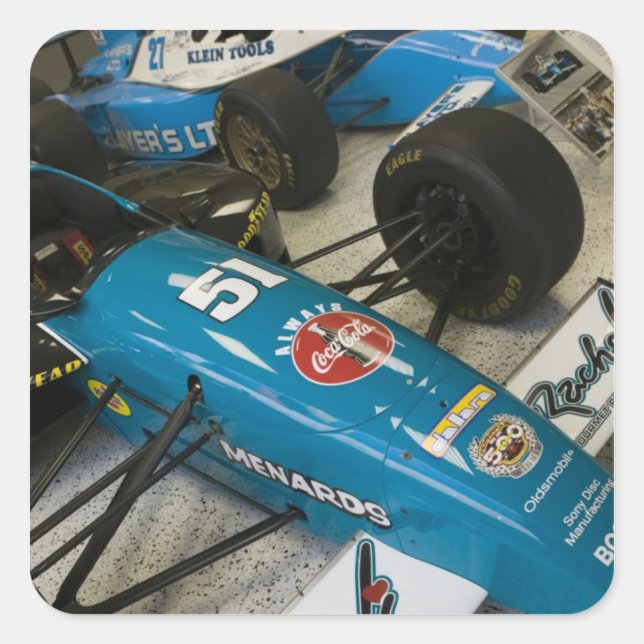 Pegatina Cuadrada EE. UU., Indiana, Indianapolis: Indianapolis Motor (Anverso)