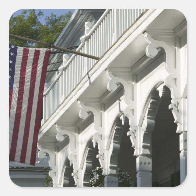 Pegatina Cuadrada EE. UU., MASSACHUSETTS, Martha's Vineyard: (Anverso)
