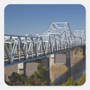 Pegatina Cuadrada EE. UU., Mississippi, Vicksburg. Carretera I-20