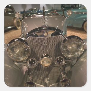 Pegatina Cuadrada EE. UU., Nevada_Reno: Museo Nacional del Automóvil