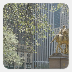 Pegatina Cuadrada EE. UU., Nueva York, Ciudad de Nueva York, Manhatt