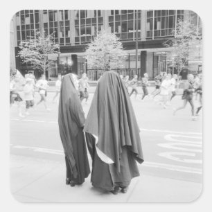 Pegatina Cuadrada EE. UU., NUEVA YORK: Monjas de la ciudad de Nueva